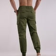 thumbnail image 4 of COSFO Green Tactical Pants for Men Full Carpenter Taper Workwear Comfort Waist Solid Belt Mens Casual Pants, 4 of 6