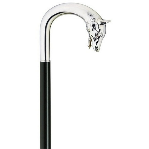 Harvy Canes Wolf Head Dark Shadows Men's Alpacca Handle Walking