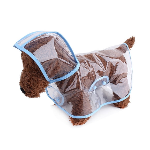 Chubasquero transparente para cachorros, impermeable, para perros y gatos pequeños - Talla S (Azul)