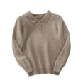 thumbnail image 3 of Polo Shirts Boys Long Sleeve Khaki Button down Shirt Boys Boys Fall Shirts Child Boys 9-10 Years Clothes, 3 of 3
