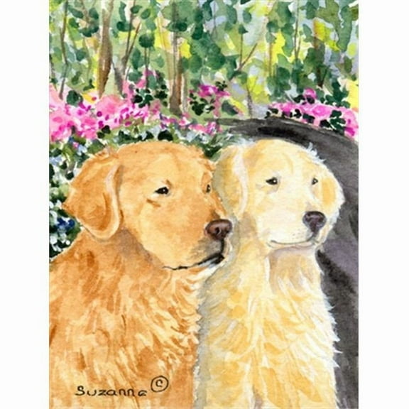 28 x 40 In. Golden Retriever Flag Canvas, House Size