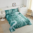 thumbnail image 4 of Teal Marble Bedding Set King Abstract Marbling Comforter Sets For Women Men,Turquoise Ocean Wave Down Comforter,Marble Grain Theme Duvet Insert 3 Pcs, 4 of 7