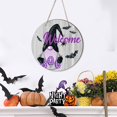 thumbnail image 3 of Halloween Wall Decor with Burlap Lanyard and Bow for Front Door, Wooden Sign, Indoor Outdoor Holiday Decor, 3 of 5