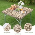 thumbnail image 4 of Beige and Brown Of Leopard Print Square Fitted Tablecloth with Elastic Edge,Square Table Cover,Washable Elastic Table Cover for Home Kitchen Party Decor 36"x36", 4 of 6