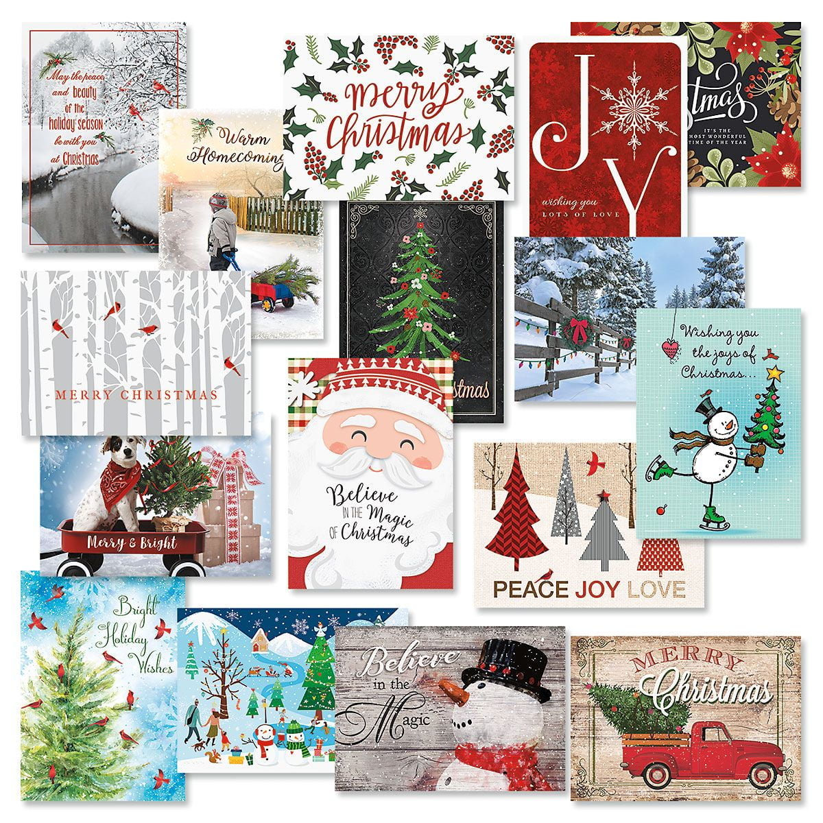 Classic Christmas Card Assortments Holiday Greeting Cards, Set of 32