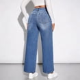 thumbnail image 4 of Women's Jeans Bootcut Plus Size Summer Casual Blue Commuting Washed Versatile Denim Pants, 4 of 6