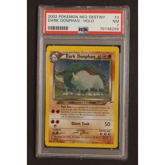 2002 Pokemon Neo Destiny Holo Dark Donphan #3 PSA 7