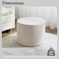 thumbnail image 2 of Bezseller Boucle Ottoman Round Foot Stool, 17x13 Floor Pouf with High-Density Foam Filling and Washable Cover, Modern Foot Rest for Living Room, Bedroom, Office, Chair, Beige-2, 2 of 18