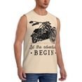 thumbnail image 2 of Fotbe Men's Let The Adventure Begin Print Men's Sleeveless Muscle Tank Tops Casual T-Shirts for Gym Workout Beach-X-Large, 2 of 8