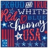 Amscan 711950 Patriotic Proud And True Lunch Napkins, 6-1/2" x 6-1/2", Blue, 36 Napkins Per Pack, Set Of 2 Packs