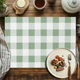 thumbnail image 3 of Placemats Set of 4, Sage Green Buffalo Plaid Placemats Set of 4, Spring Watercolor Check Stripe Tablemats Placemat Table Decoration for Kitchen Table Dinner Party Home Decor Indoor Outdoor, 3 of 8