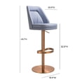 thumbnail image 4 of Maven Lavender Mist and Rose Gold Adjustable Swivel Stool, 4 of 7