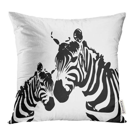 STOAG Zebra Mother and Child Africa Silhouette Throw Pillowcase Cushion Case Cover 16x16 inch