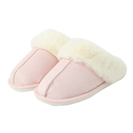 

Womens Slippers Memory Foam Fluffy Fur Soft Slippers Warm House Shoes Indoor Outdoor Winter