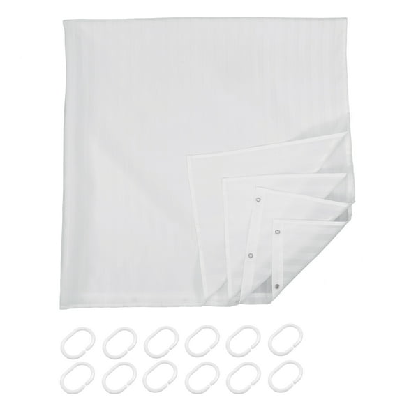 Classic Striped Shower Curtain Extra Large Curtains Waterproof Bath Resistant Bathroom Decor Outdoor Polyester White