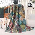 thumbnail image 3 of Multicolor Ethnic Geometric Pattern Blanket,Comfortable Soft Lamb Wool Throw Blanket,All Season,Warm Lightweight Blankets for Sofa Bed Couch Living Room Chair,50"x60", 3 of 4