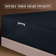 thumbnail image 4 of Elegant Comfort 1500 Series Bed Sheets All Around Elastic 18 - 24 Inches Deep Fitted Sheet - Extra Deep Pocket Sheets, California King, Black, 4 of 5