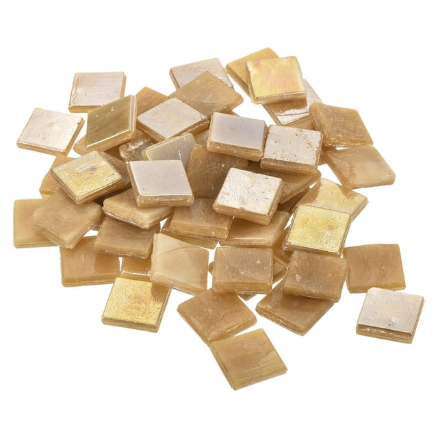 Uxcell 50Pcs Mosaic Tiles, Micro Glass Tiny Mini Mosaic Tile DIY Hobbies Handmade Crystal Free Stone Craft Dull Brown