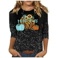 thumbnail image 2 of JURANMO Womens Halloween Tops,Fall Deals and Clearance 2023 Dressy Trendy Shirts 3/4 Sleeve Funny Halloween Pattern Printed Crewneck Pullover Tees Lightweight Tunic Top O Neck Holidy Blouses, 2 of 5