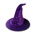thumbnail image 2 of Witches Hat for Women Shapeable Colorful Velvet Wide Brim Pointed Halloween Purple One Size by Fnhpitd, 2 of 6