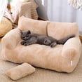 thumbnail image 3 of LAIQIEN Pet Couch Bed with Detachable Cover Soft and Furry Cushion Non-Slip Dog Basket Dog Sofa Detachable Cover Nest, 3 of 14