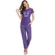 thumbnail image 4 of EISHOPEER Conjunto de pijama para mujer con estampado lindo y pantalones largos, color morado L, 4 of 5