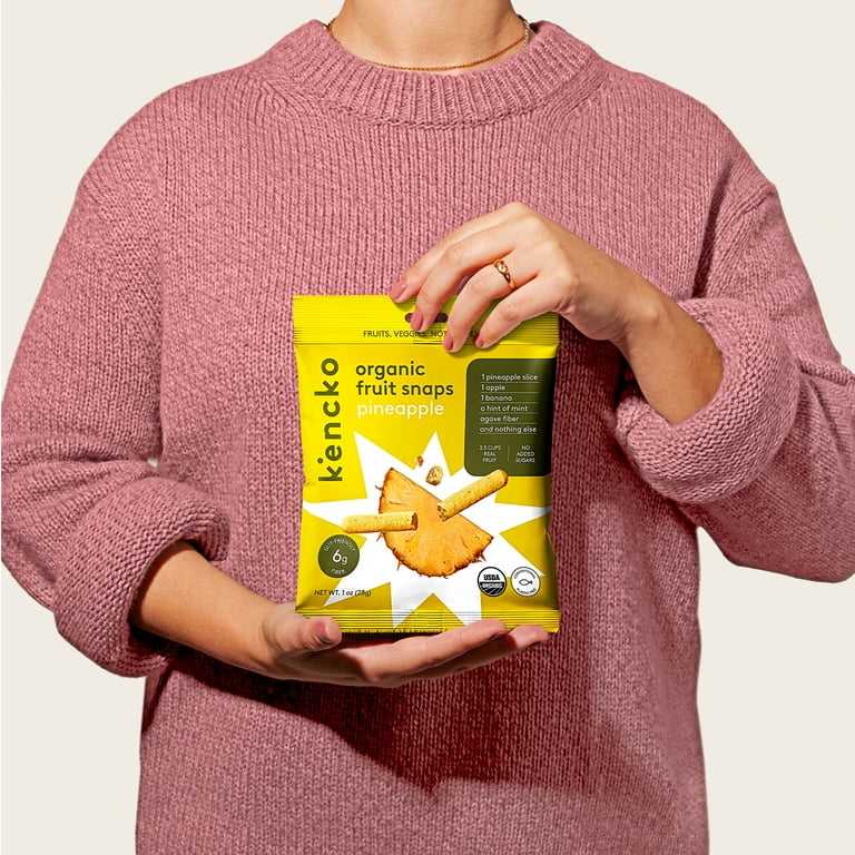 Kencko Pineapple Organic Fruit Snaps, Freeze Dried Fruit Snacks, 1