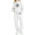 thumbnail image 4 of Gamivast Kids Winter 2 Piece Outfits Snowflake Print Hooded Sweatshirt and Sweatpants Set Fleece Lined Pullover Joggers Holiday Warm Tracksuit, 4 of 5
