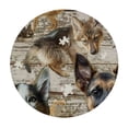 thumbnail image 4 of WYYP Cute Cat Round Tablecloth Outdoor Fitted 100% Polyester Fiber Washable for Home Kitchen Outdoor Decoration White, 4 of 8