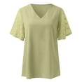thumbnail image 5 of Sngxgn T-Shirt for Women Tee Classic Crewneck Short Sleeves(Green,M), 5 of 6
