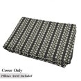 thumbnail image 5 of Floral Floor Pillow Lounger Cover, Vertical Wavy Lines of Flourishing Spring Leaves on Branch Wavy Pattern Image, Nap Mat Printed Fabric Case for 5 Pillows, 88" x 36", Black and White, by Ambesonne, 5 of 5