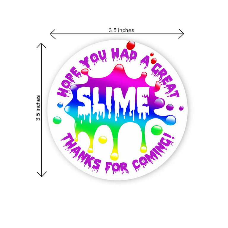 Slime Rainbow Party Favor Stickers - 40 Favor Bag Stickers - Slime Thank  You Tag - Slime Party Supplies - Slime Party Decorations - Rainbow Stickers  