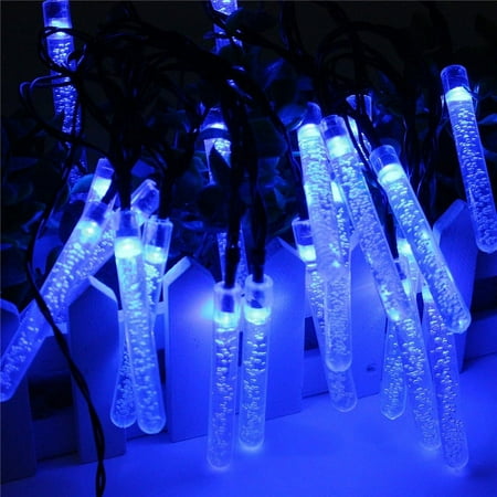 20 LEDs String lights Solar Power Lights String Decorate Garden Christmas Tree Wedding Party (Blue)