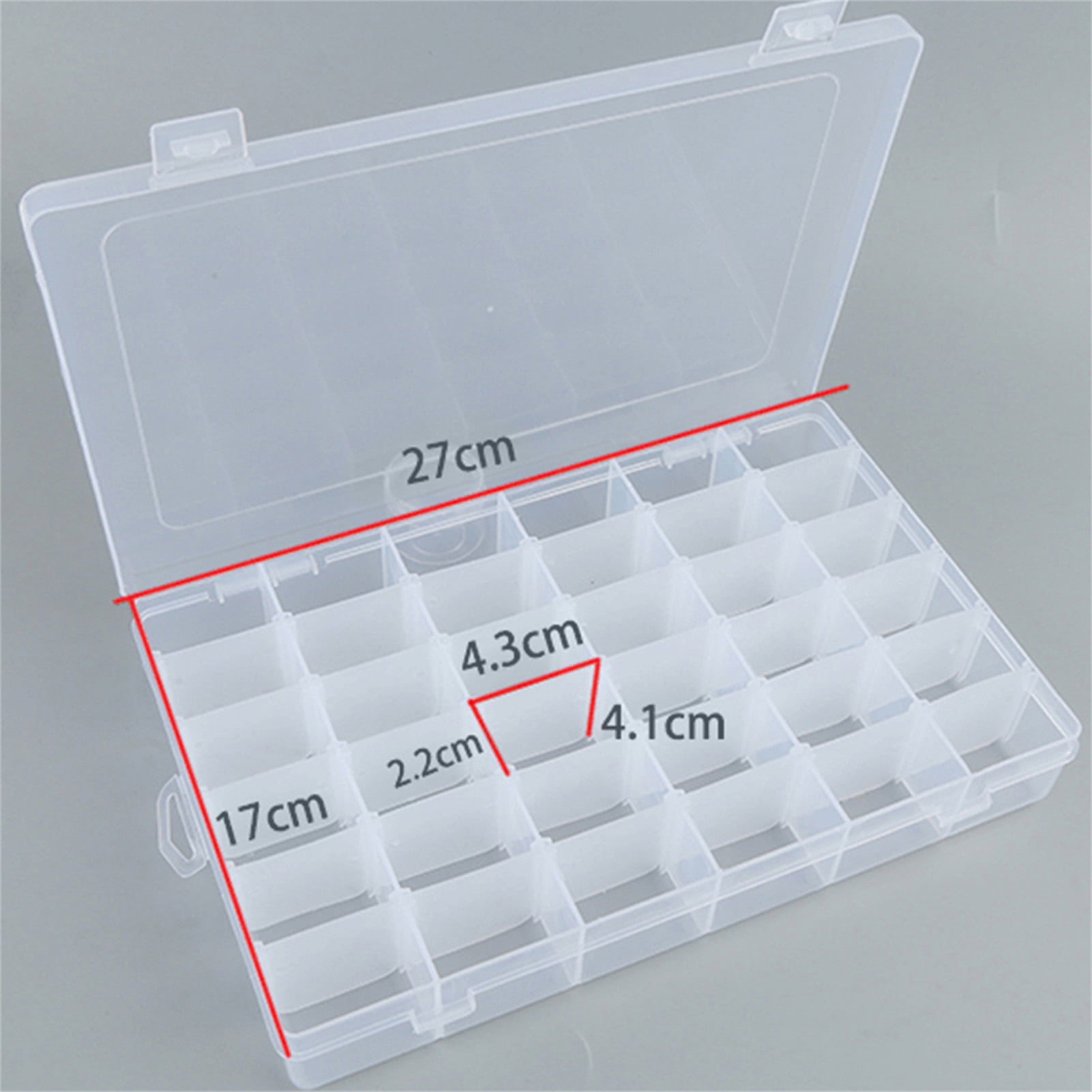 Outuxed 2Pack 36 Grids Clear Plastic Organizer Box Storage Container Jewelry Box with Adjustable Dividers for Beads Art DIY Crafts Jewelry Fishing