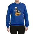 thumbnail image 2 of Funny Graphic Astronaut Cat in Space on Cheeseburger | Mens Cat Lover Crewneck Graphic Sweatshirt, Royal, Large, 2 of 3