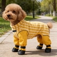 thumbnail image 5 of ibiyuan Dog Boots With Suspenders Dog Winter Coat For Dogs Paw Protectors with Suspenders Waterproof Reflective Doggy Winter Boot Snow Pants Non-SlipStay-On Dog Boots,M, 5 of 6