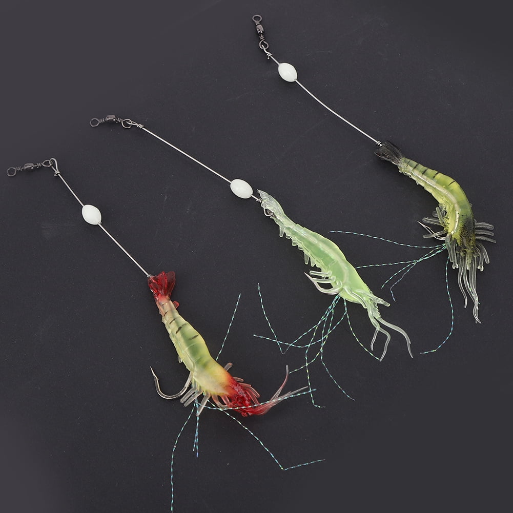 Details about / Lure Fishing Simulation Shrimp 10PCS Soft Shrimp Hook Tackle Bass Baits