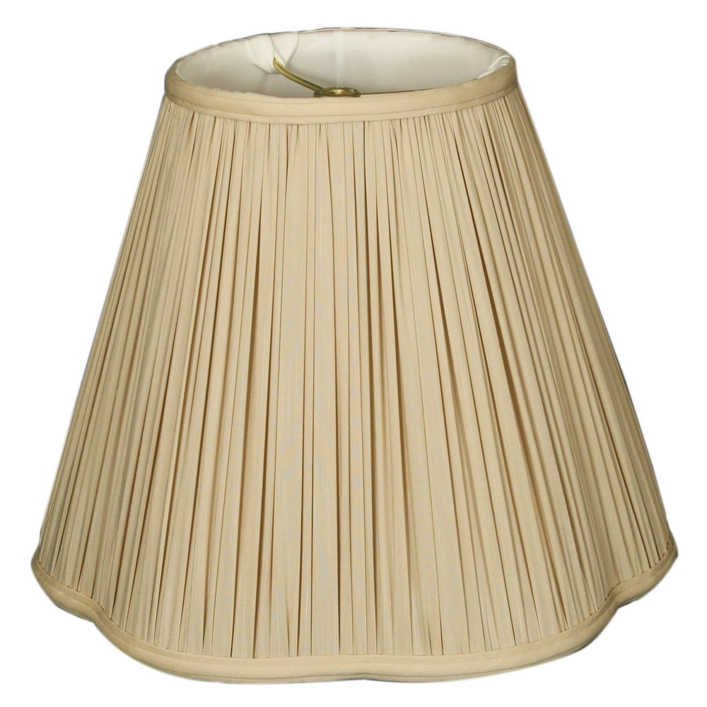 Royal Designs 14" Bottom Scallop Gather Pleat Lamp Shade Beige