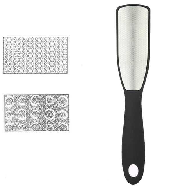 JISTL Lima para pies, raspador de pies profesional de acero inoxidable de doble cara, herramienta para raspar pies, elimina los pies agrietados, muertos, gruesos, secos y duros (negro)