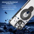 thumbnail image 3 of Entronix Magnetic Clear Case for iPhone 15, Built-in Kickstand Ring Shockproof Bumper, Black, 3 of 7