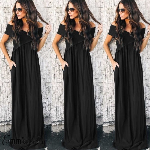 black off the shoulder beach dress