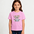 thumbnail image 2 of Girls Graphic Tees Cute Koala Snowflake Kids T Shirt Winter Snow 100% Cotton Short Sleeve Soft Tops 4-13Y, 2 of 5