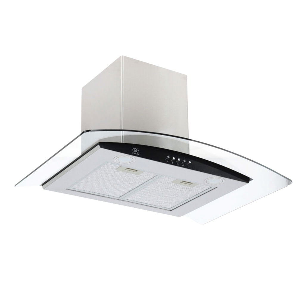 Campana Pared 76cm de Cocina Extractora y Purificadora AVERA CEV60C Acero Inox y Vidrio Temp Carbón Activado