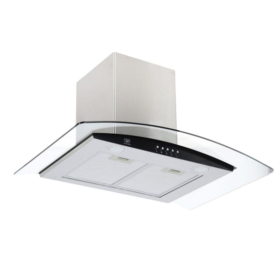 Campana Pared 76cm de Cocina Extractora y Purificadora AVERA  CEV60C Acero Inox y Vidrio Temp Carbón Activado
