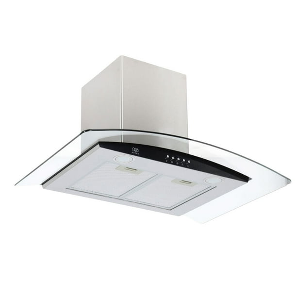 Campana Pared 76cm de Cocina Extractora y Purificadora AVERA CEV60C Acero Inox y Vidrio Temp Carbón Activado