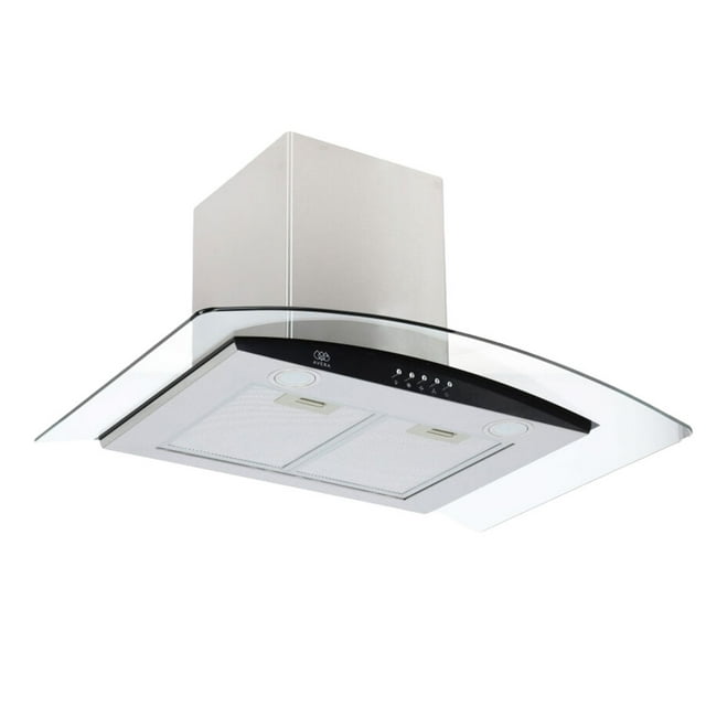 Campana Pared 76cm de Cocina Extractora y Purificadora AVERA CEV60C Acero Inox y Vidrio Temp Carbón Activado