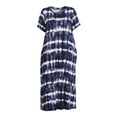 thumbnail image 4 of Terra & Sky Women's Plus Size Maxi Dress with Side Slits, 4 of 5