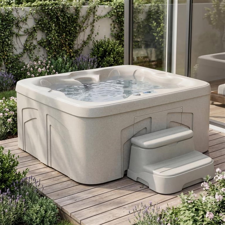 Lifesmart LS100 Outdoor Large 4 Person Plug & Play Square Hot Tub