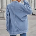 thumbnail image 6 of Usmixi 2023 Denim Jacket for Women Womens Jean Coats Vintage Button Down Lapel Stretchy Denim Coats Long Sleeve Casual Solid Loose Jean Outerwear with Pocket Winter Denim Jacket, 6 of 7