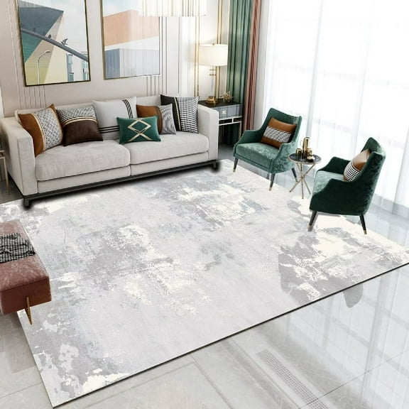 Simple Color Style Carpet for Living Room Modern Abstract Bedroom Rugs Light Colored Foldable Elastic Outdoor Mats Easy Cleaning